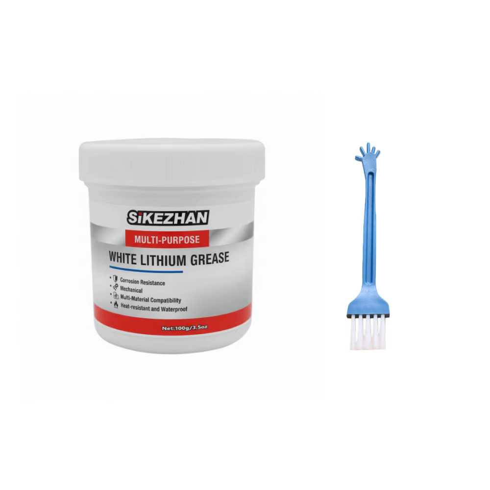 Graisse au lithium blanche 3,5 oz avec pinceau, lubrifiant multi-usages pour automobile, charnières 