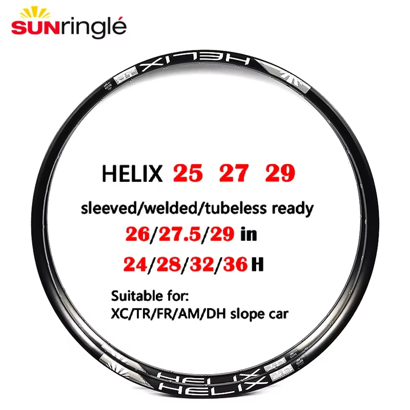 SUNRINGLE-Jante de vélo HELIX en alliage d'aluminium, pour VTT TR25 TR27 TR29 28H 32H, jante de roue