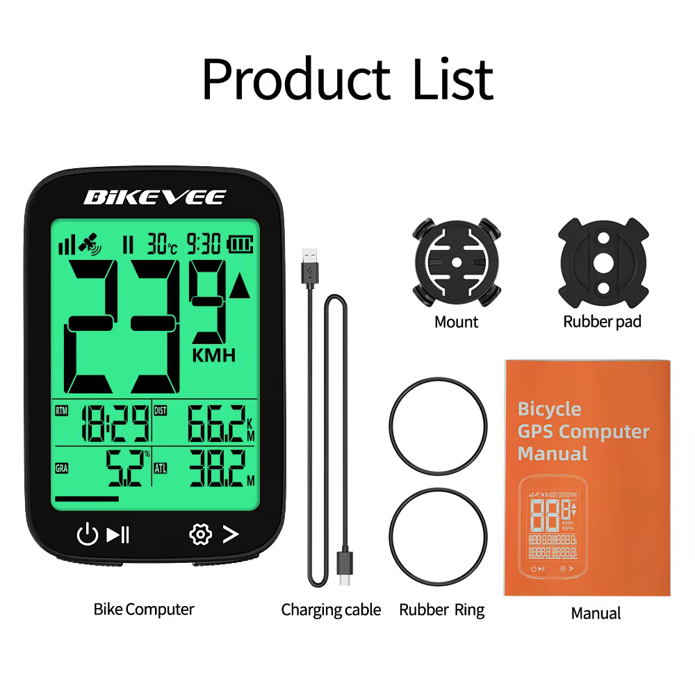 Compteur de vitesse de vélo GPS, odomètre, sans fil, étanche, multifonction, ordinateur de vélo avec