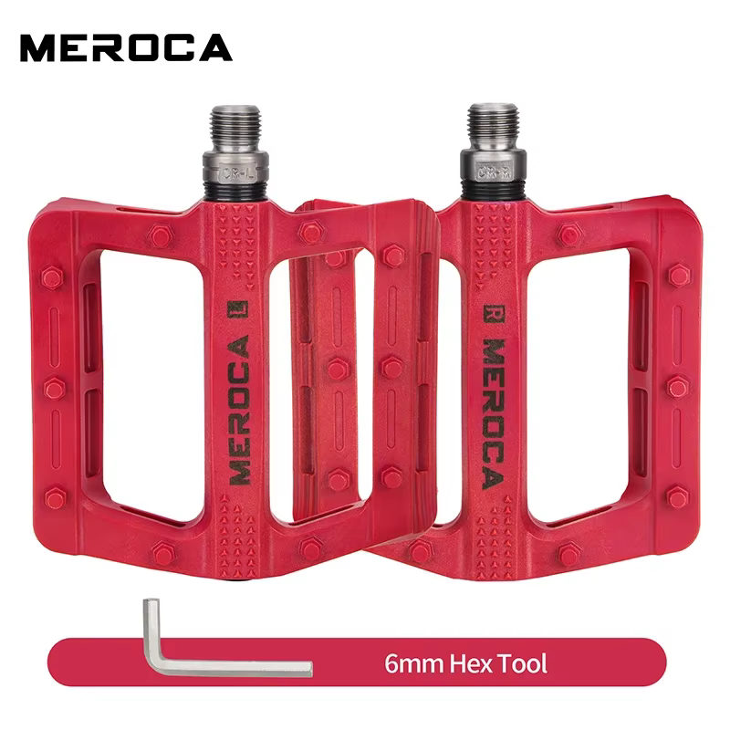 MEROCA pédale de vélo en Fiber de Nylon pédales de VTT antidérapantes élargies pédale de vélo de rou