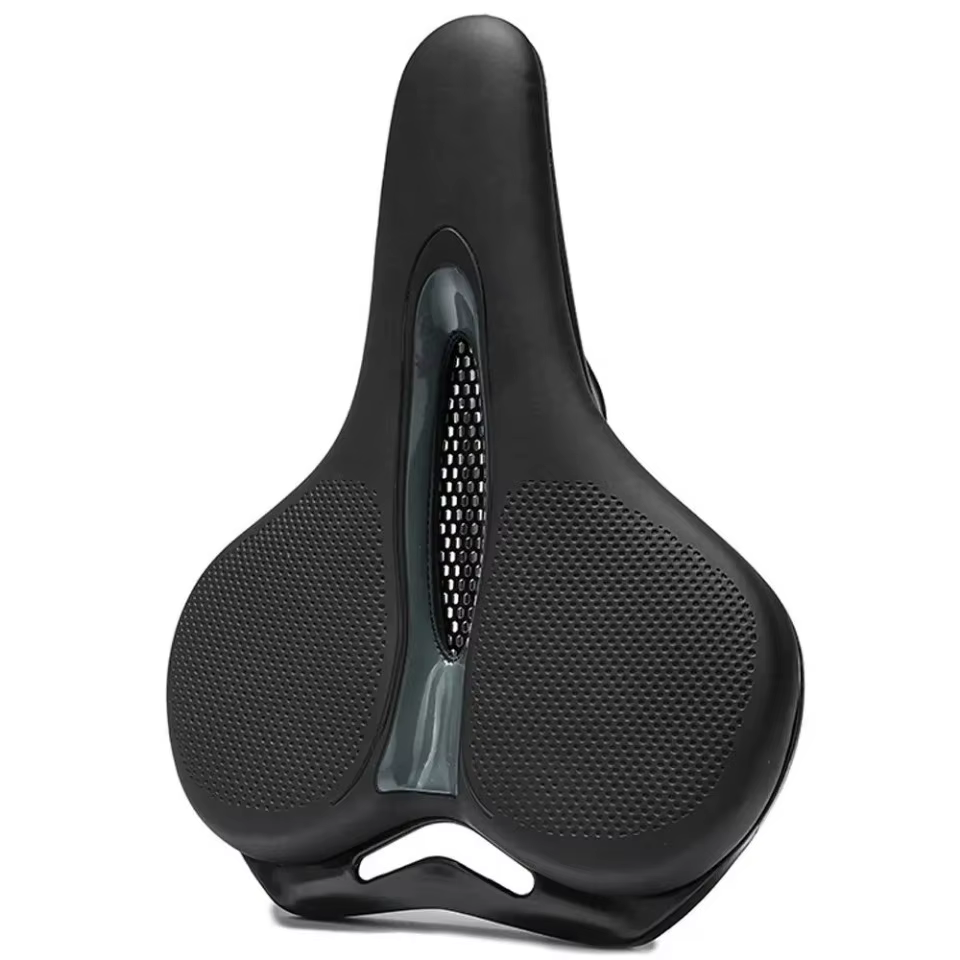 Selle de vélo vtt respirante, coussin à gros fesses, siège de Surface en cuir, coussin creux absorba