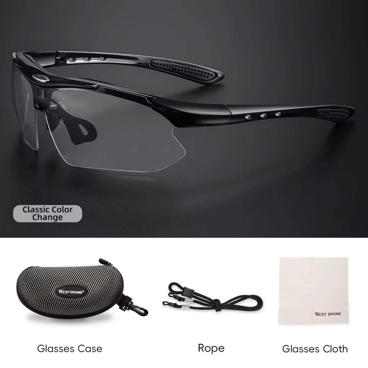 WEST BIKING – lunettes de soleil photochromiques, Protection UV, Sport de plein air, escalade, pêche