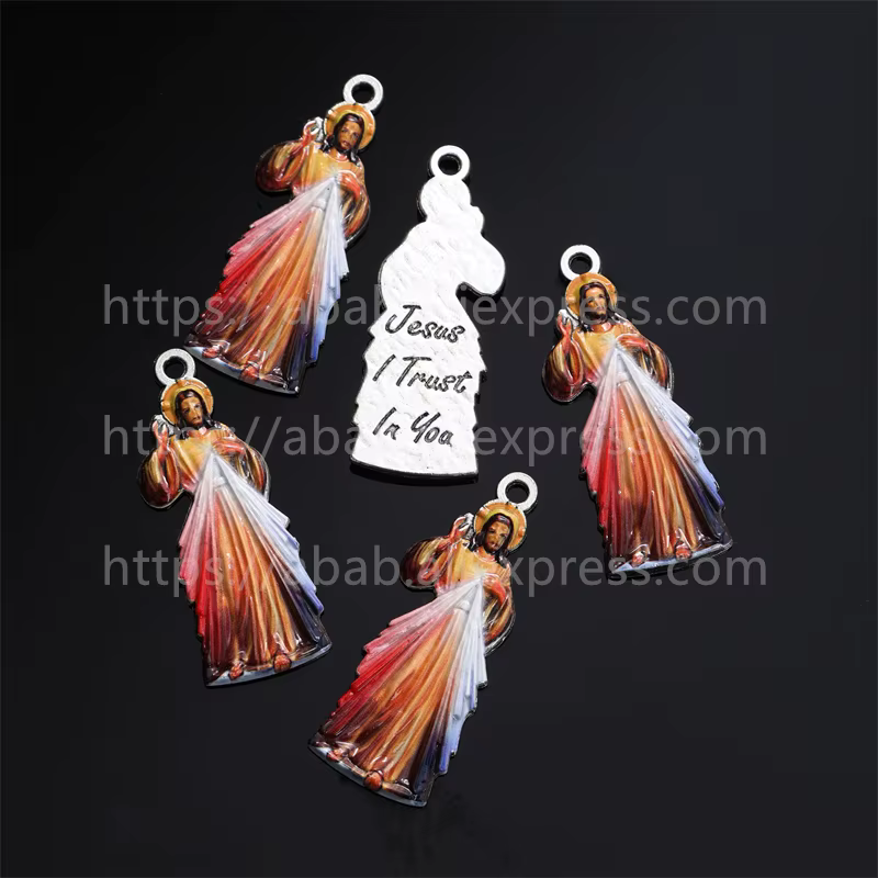 1 pièce / Nouvel accessoire religieux catholique, robe bleue avec décoration Vierge Marie, pendentif
