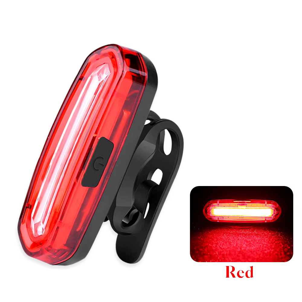 Feu arrière de vélo rouge pour vtt, Rechargeable par USB, LED, voyant d'avertissement pour vélo de m