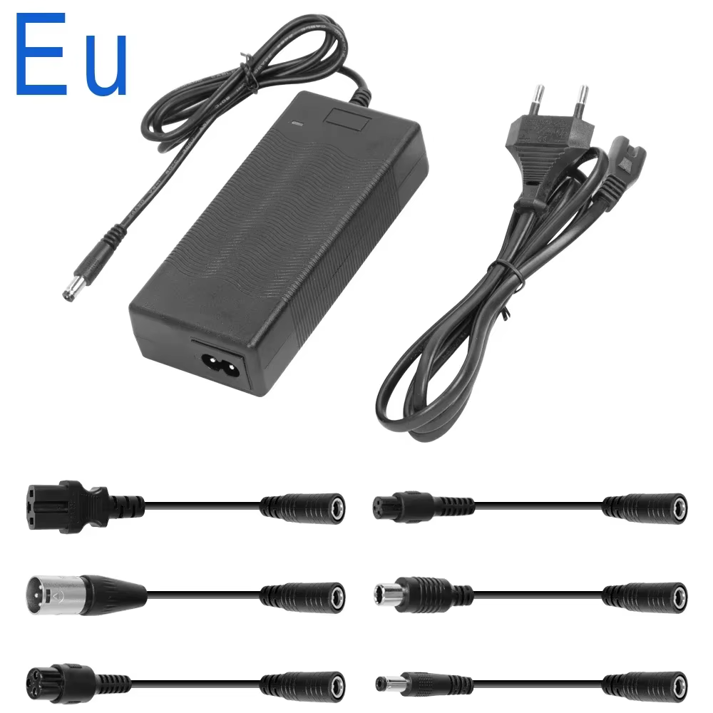 Chargeur de batterie universel 42V 2A avec 6 câbles adaptateurs, chargeur de trottinette électrique 