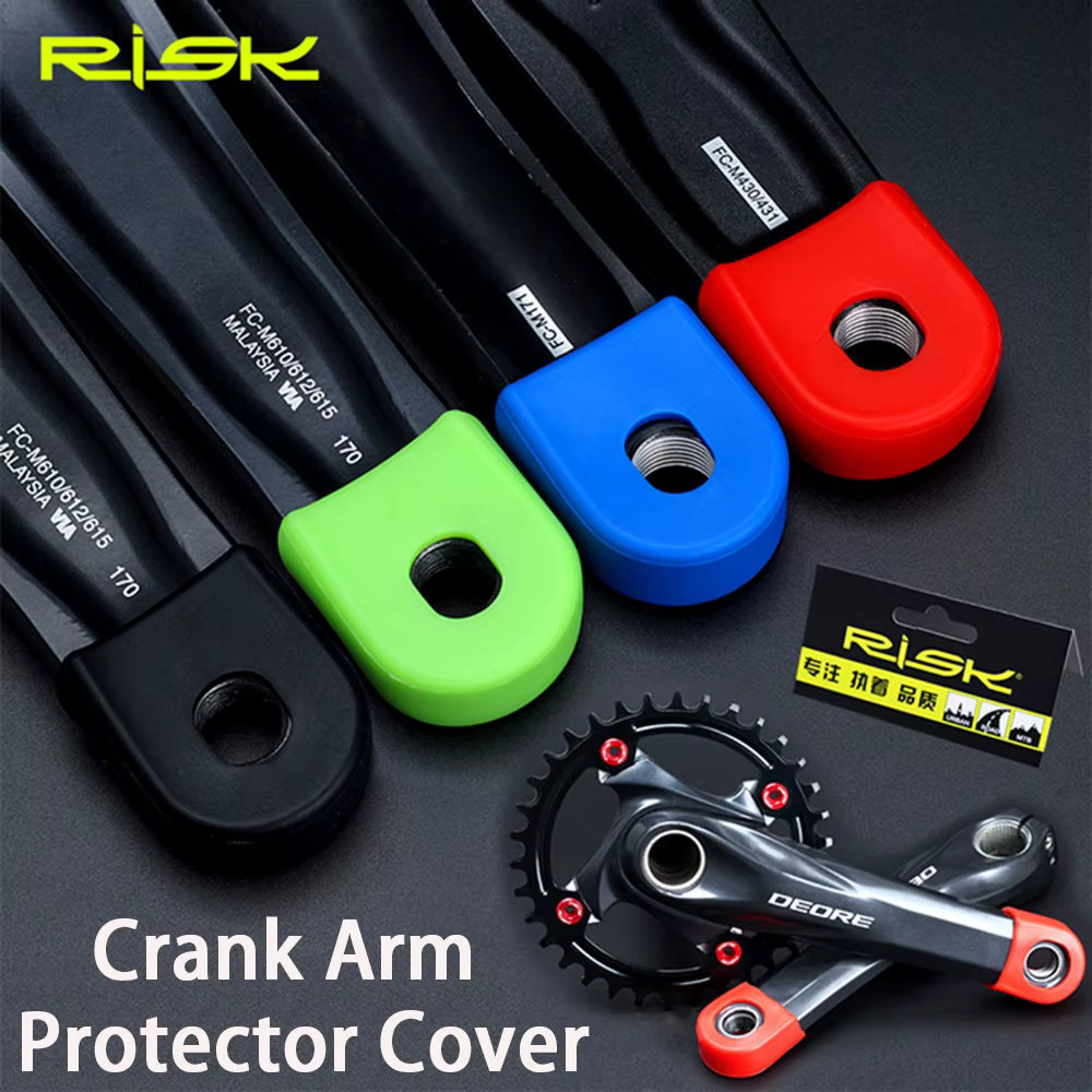 Risque 2 pièces Silicone vélo manivelle bras protecteur couverture montagne route vélo universel péd