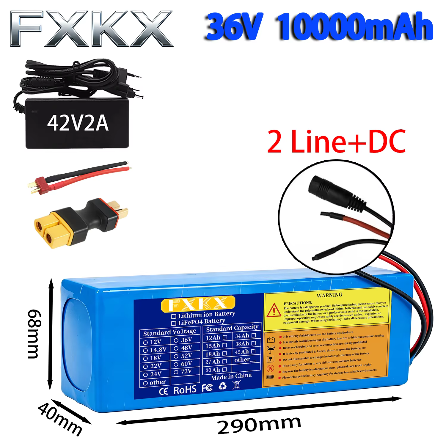 Batterie de scooter électrique 36V 10S3P 10Ah 18650, cellules de qualité A, 500W-1000W, BMS intégré