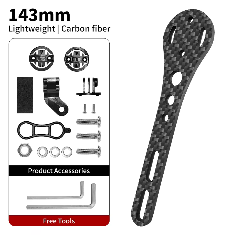 BUCKLOS support d'ordinateur de vélo en Fiber de carbone 143mm 165mm support de compteur de vitesse 