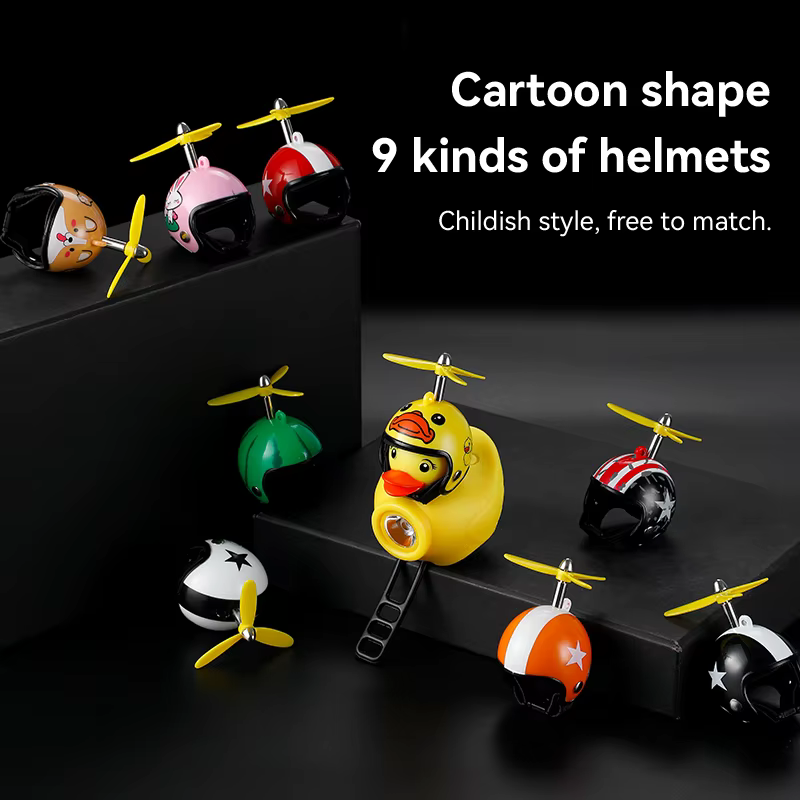 Lumière de vélo pour enfants, équitation de nuit, petit canard jaune, sonnette pour enfants, lampe d