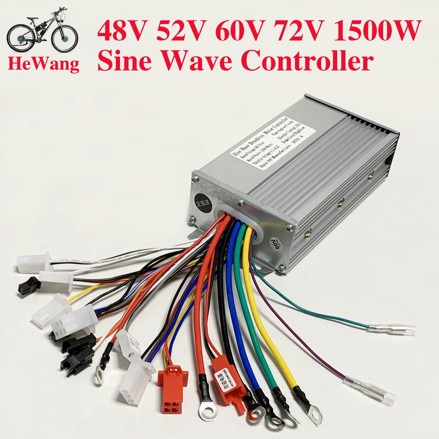 Contrôleur d'onde sinusoïdale 48V 52V 60V 64V 72V Ebike 1000W 1500W, contrôleur de moteur sans balai