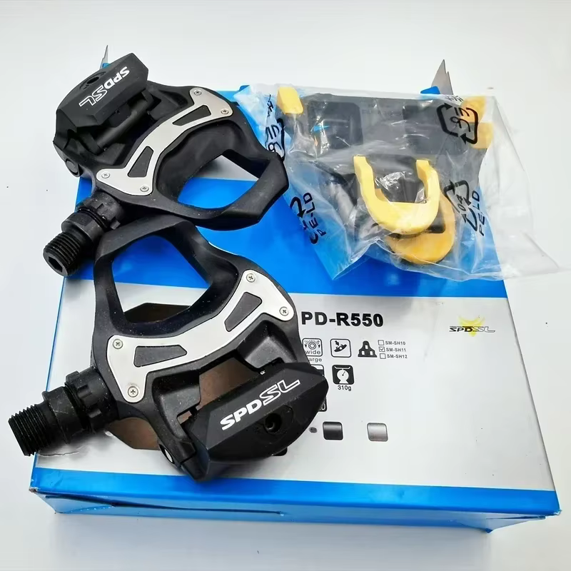 Pédales de course SHIMANO PD-R550 – Ultralégères simple face pour vélos de route
