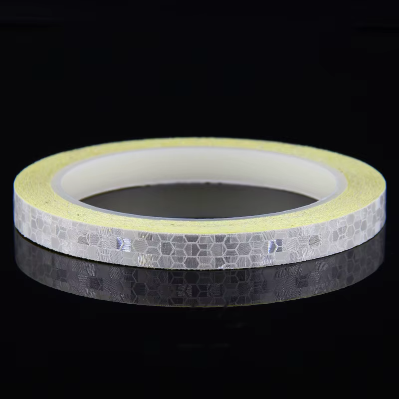 Bande autocollante hautement réfléchissante 8m x 1cm, autocollants d'avertissement fluorescents pour