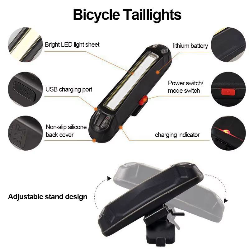Feu avant arrière de vélo T6 LED avant USB Rechargeable vtt lampe de vélo de montagne phare de vélo 