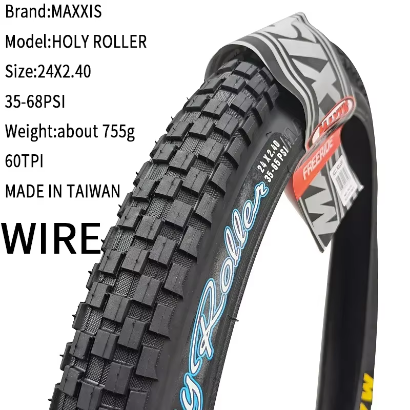 Pneu MAXXIS HOLY ROLLER BMX 24x2.4, 26x2.2, 26x2.4 pour BMX, Dirt Jump, Pump Track, Vélo Urbain