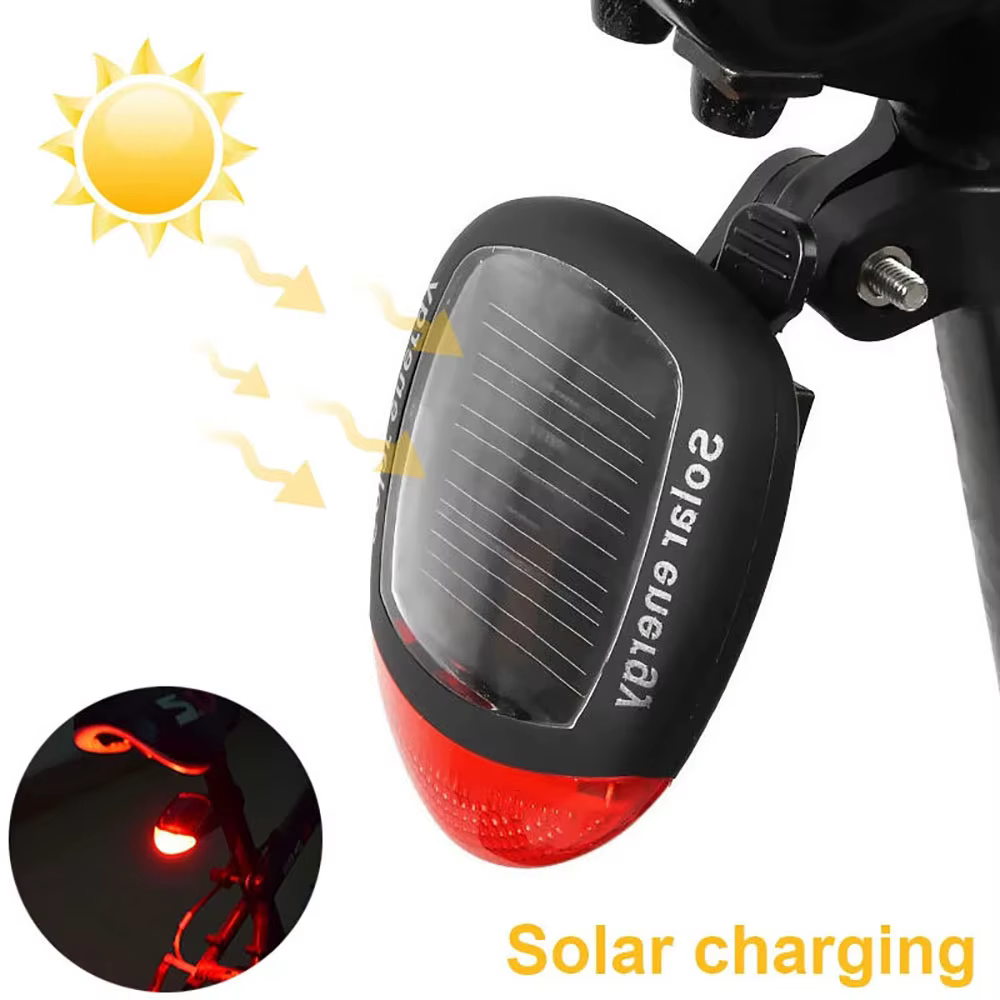 Feu arrière de vélo solaire, sécurité en cyclisme, énergie solaire, feu arrière de vélo, conduite de