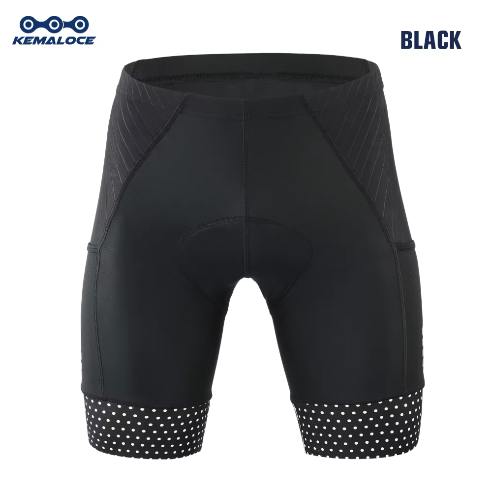 KEMALOCE short de cyclisme hommes blanc noir & gris & rouge Gel Pad été vélo Shorts course sur route