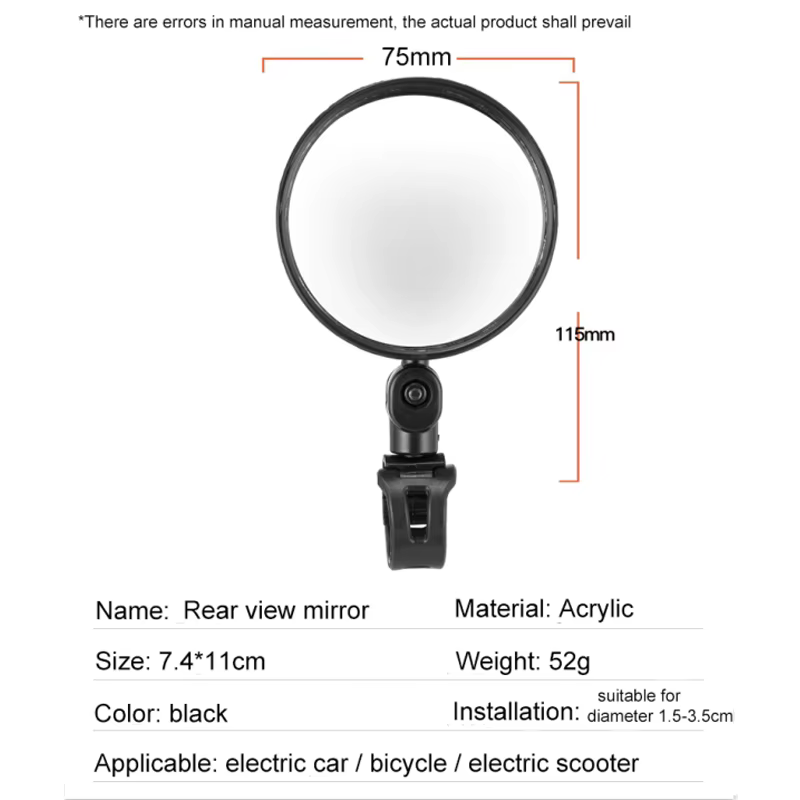 Rétroviseur pour trottinette électrique Xiaomi, 1 pièce, accessoire de vélo Ninebot