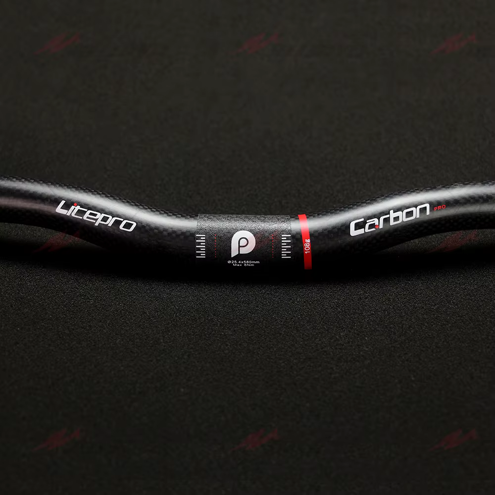 Litepro pliant/BMX 25.4mm 580mm guidon en carbone vtt guidon plat ou montée en Fiber de carbone ultr