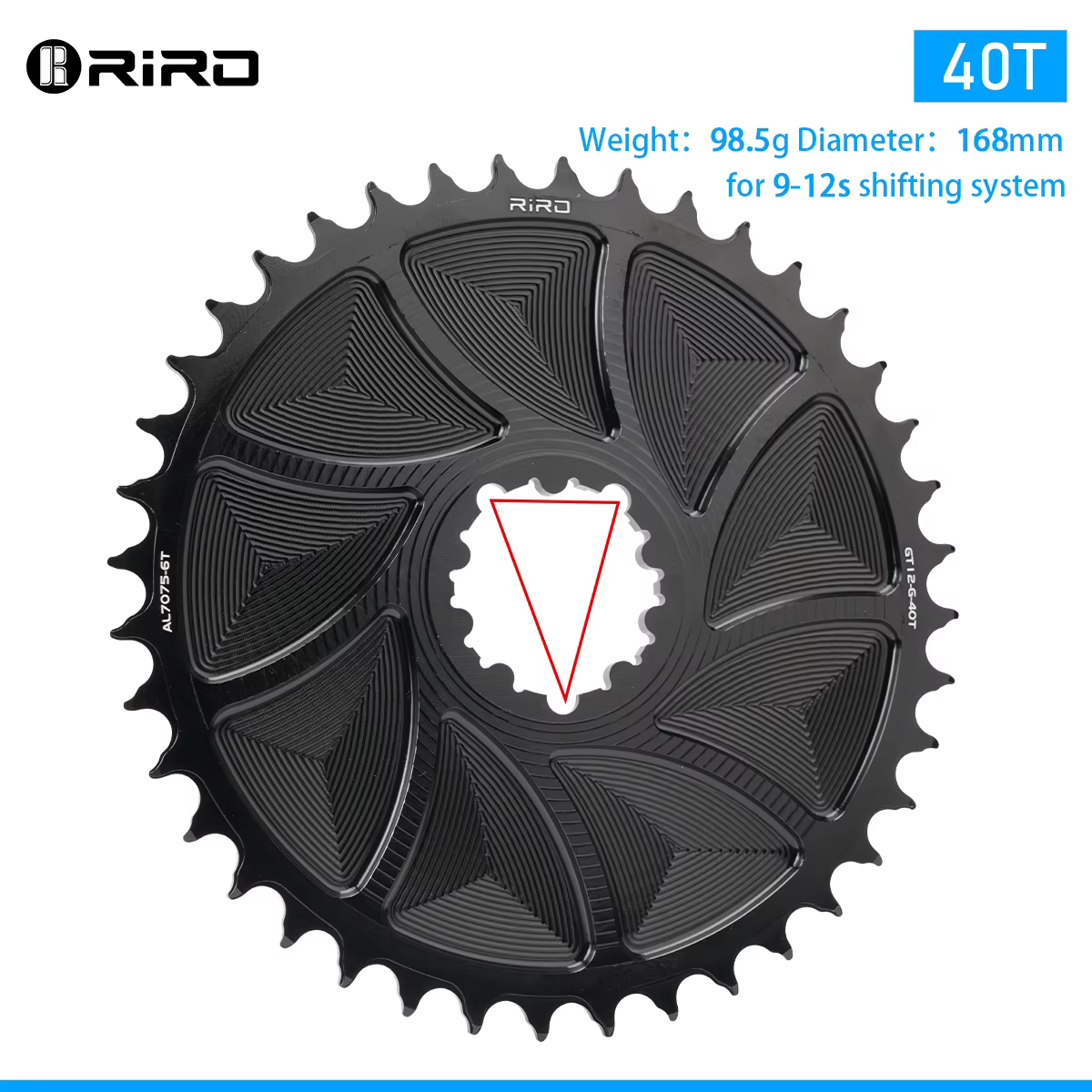 Plateau de pédalier RIRO DM pour vélo de route 9/10/11/12 vitesses, compatible système GXP, fixation