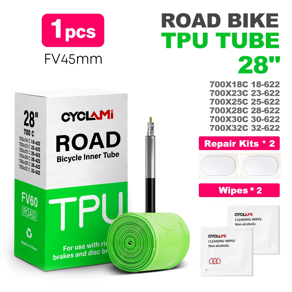 CYCLAMI TPU matériel ultraléger chambre à air de vélo 700C 18 32 route vtt pneu de vélo 45 65 mm lon