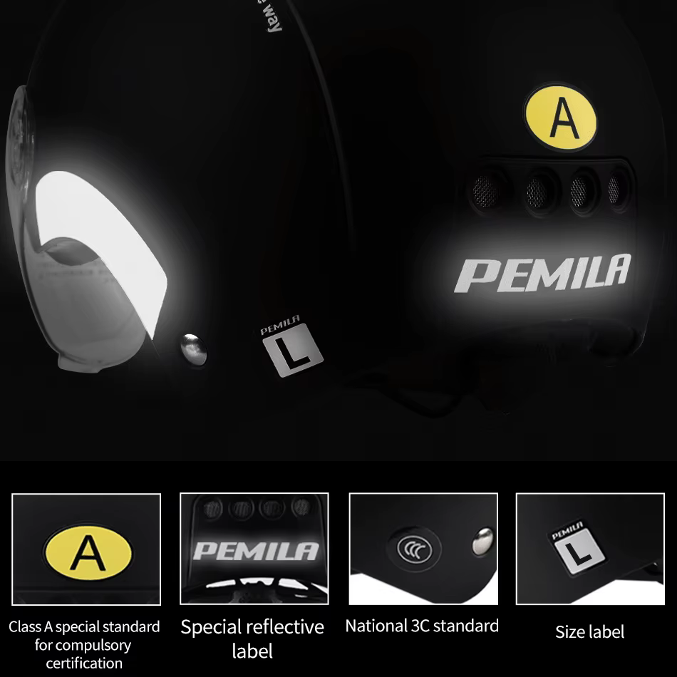 PEMILA-Casque de vélo avec lunettes pour homme et femme, casque de vélo, autocollant de coulée, lent