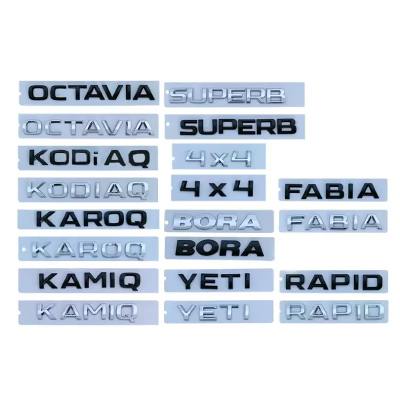 Autocollants de voiture avec logo Skoda pour les modèles 4X4 FABIA KAMIQ KAROQ KODIAQ OCTAVIA RAPID 