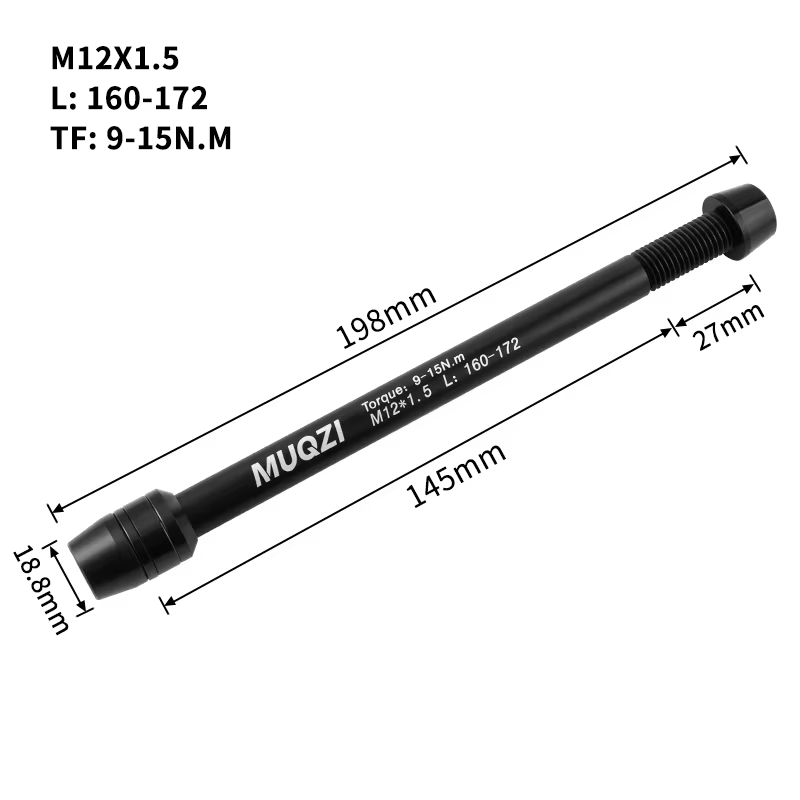 MUQZI Axe traversant pour simulateur de vélo d'intérieur, filetage M12x1.0/1.5/1.75, pour plateforme