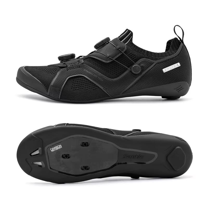 Santic – chaussures de cyclisme en fibre de carbone, semelle composite en carbone de qualité 9, pour