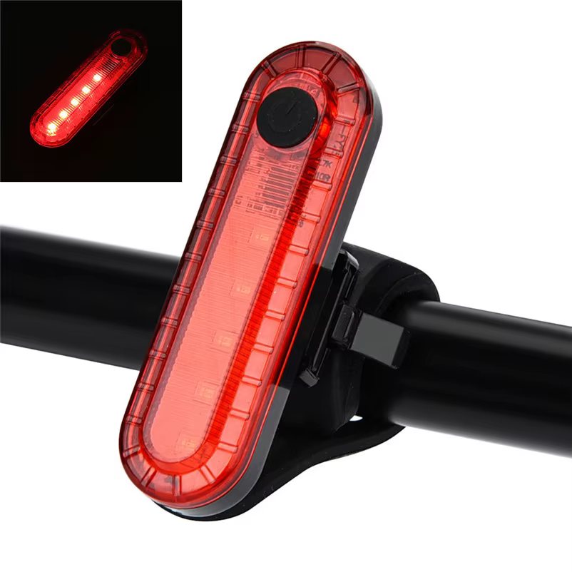 Enquêter arrière LED rouge brillant pour vélo, aste par USB, éclairage de sécurité pour la conduite