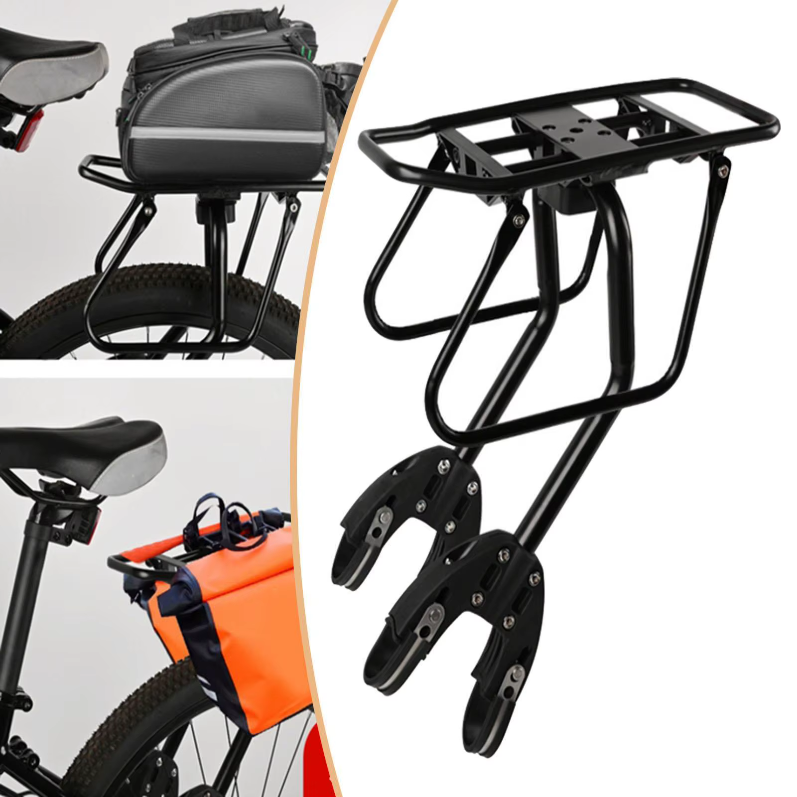 Porte-bagages arrière en alliage d'aluminium pour vélo, support de chargement, équipement de cyclism