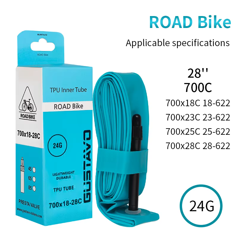 GUSTAVO Tubes ultralégers en TPU Valve de chambre à air de vélo de route 45MM 65MM 85MM 700X18-28C 2