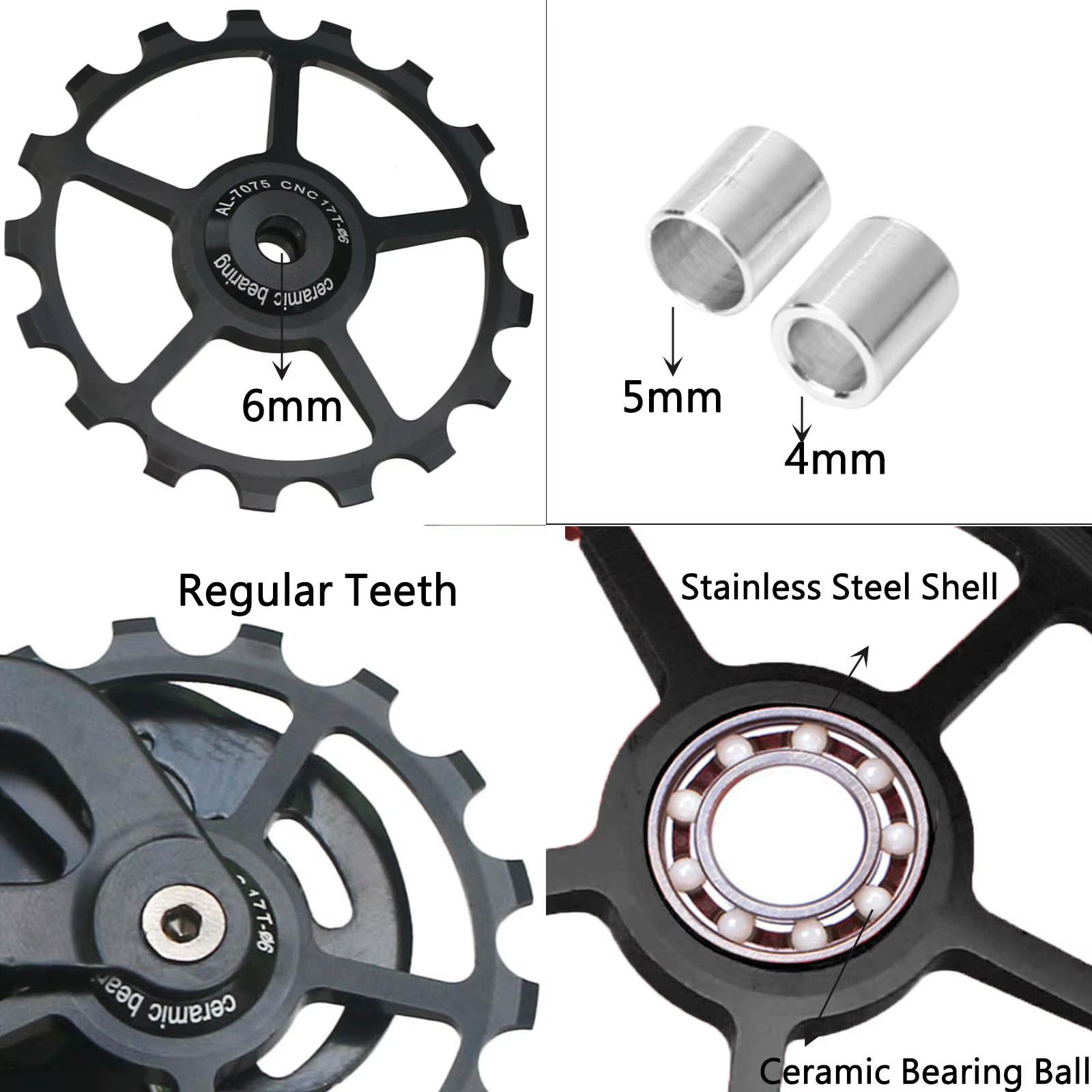 10T 11T 12T 13T 14T 15T 16T 17T vtt vélo de route dérailleur arrière poulie rouleau roulement en cér