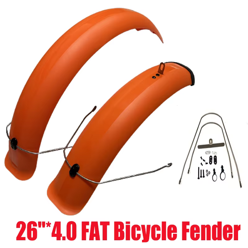 Garde-boue de vélo de neige, vélo de plage, tout compris, gros vélo, garde-boue Orange, accessoires