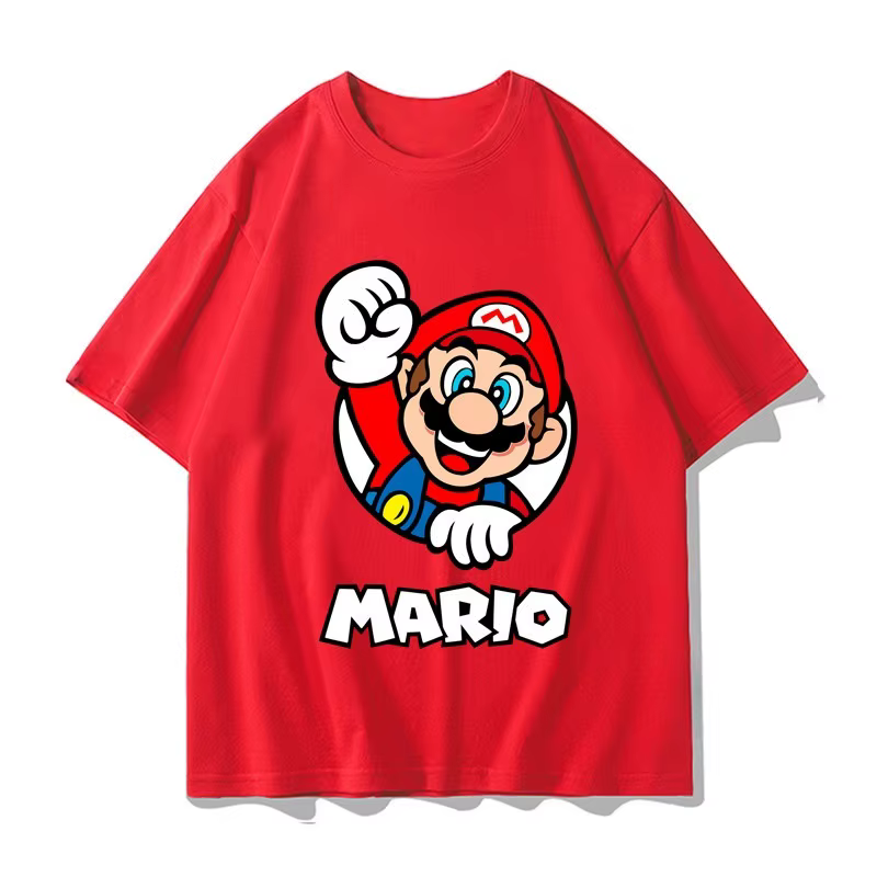 T-shirt Mario Joint-Label pour garçons et filles, ensemble assorti pour la famille, élégant, polyval