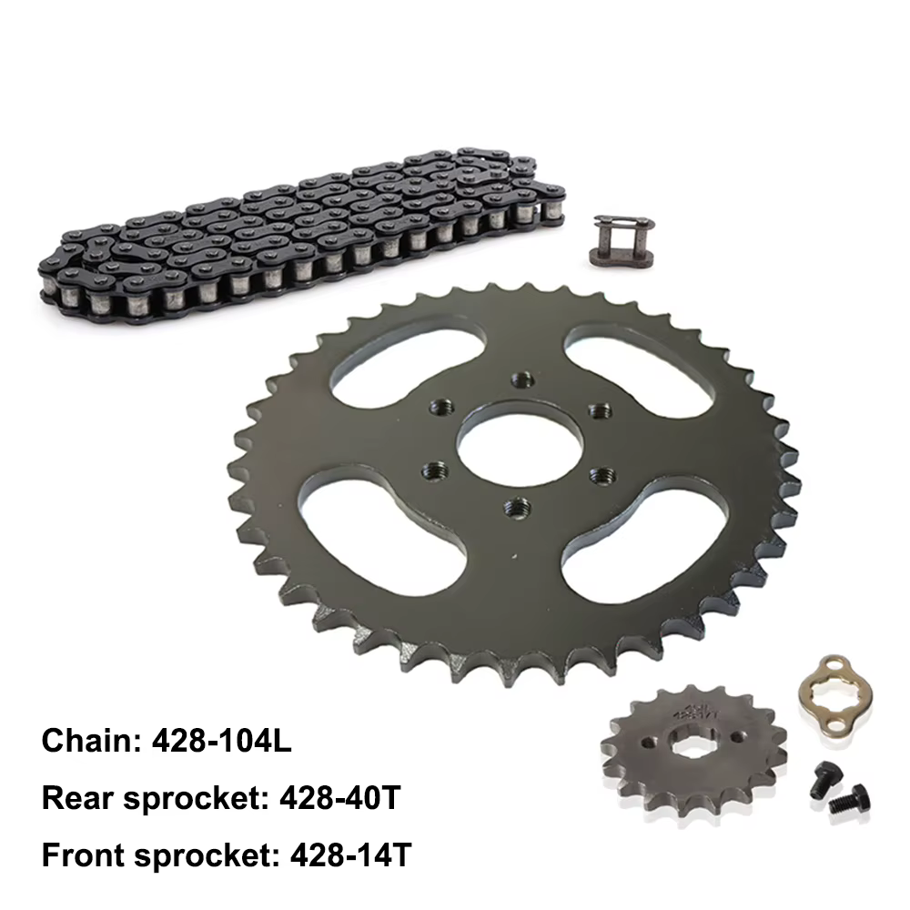 Kit de chaîne 428-104L 14T 15T 16T 17T pignon avant 40T pignon arrière pour ATV UTV Kart Buggy Quad 