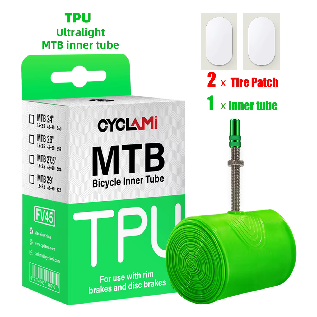 Chambre à Air Ultralégère en TPU pour Vélo de Montagne, Accessoire Anti-Oxymanquer CYCLAMI, Valve Pr
