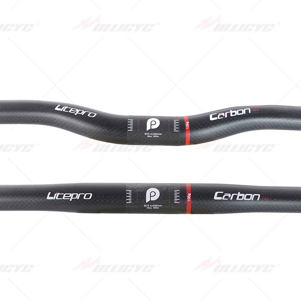 Litepro pliant/BMX 25.4mm 580mm guidon en carbone vtt guidon plat ou montée en Fiber de carbone ultr