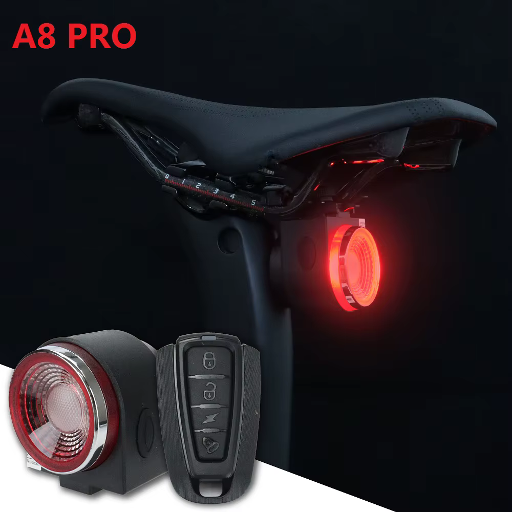 Feu arrière de vélo, feu de freinage, alarme anti-cambriolage, appel à distance, contrôle sans fil, 