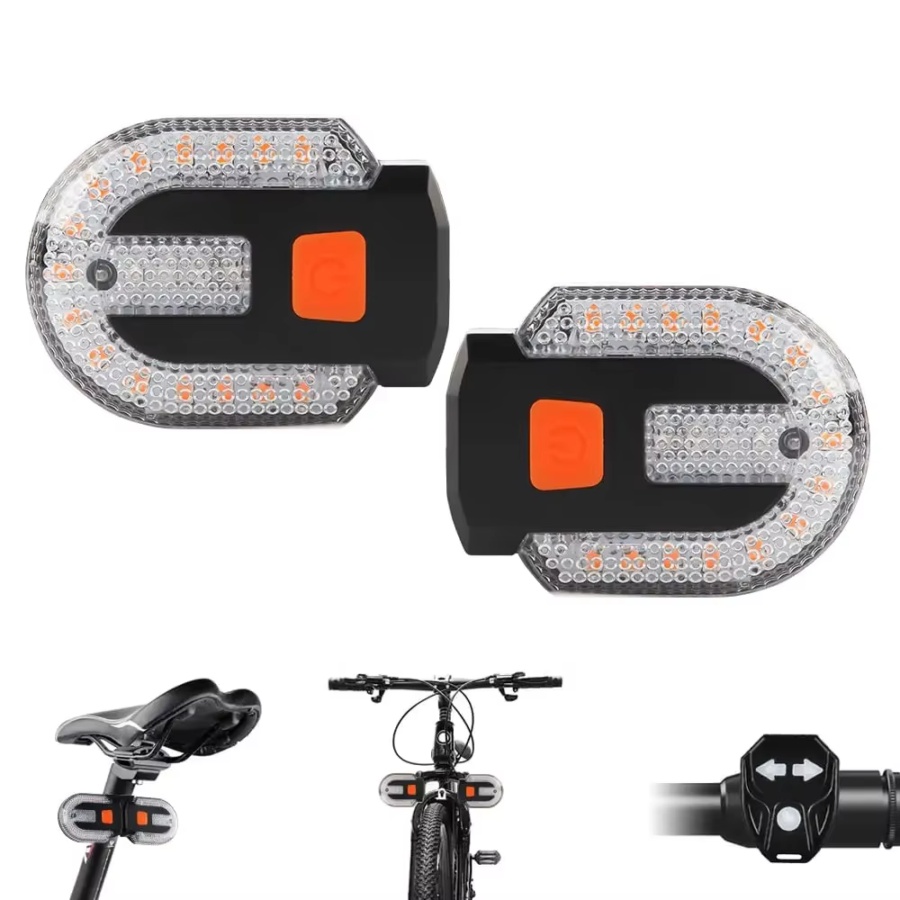 Feu arrière de vélo avec clignotant, feux arrière de vélo fendus, clignotant Rechargeable par USB, f