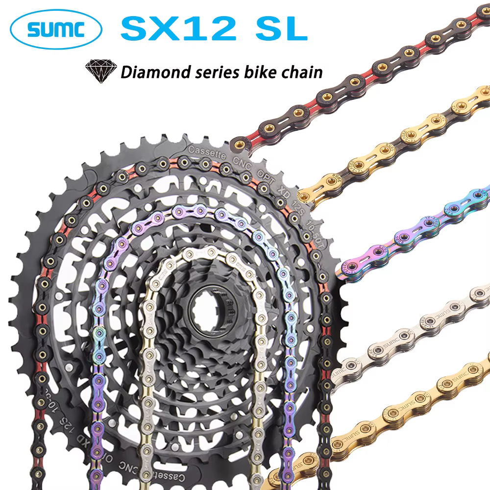 SUMC chaîne 12 vitesses vtt vélo de route diamant série chaîne 126L ultraléger SX12SL couleur vélo d