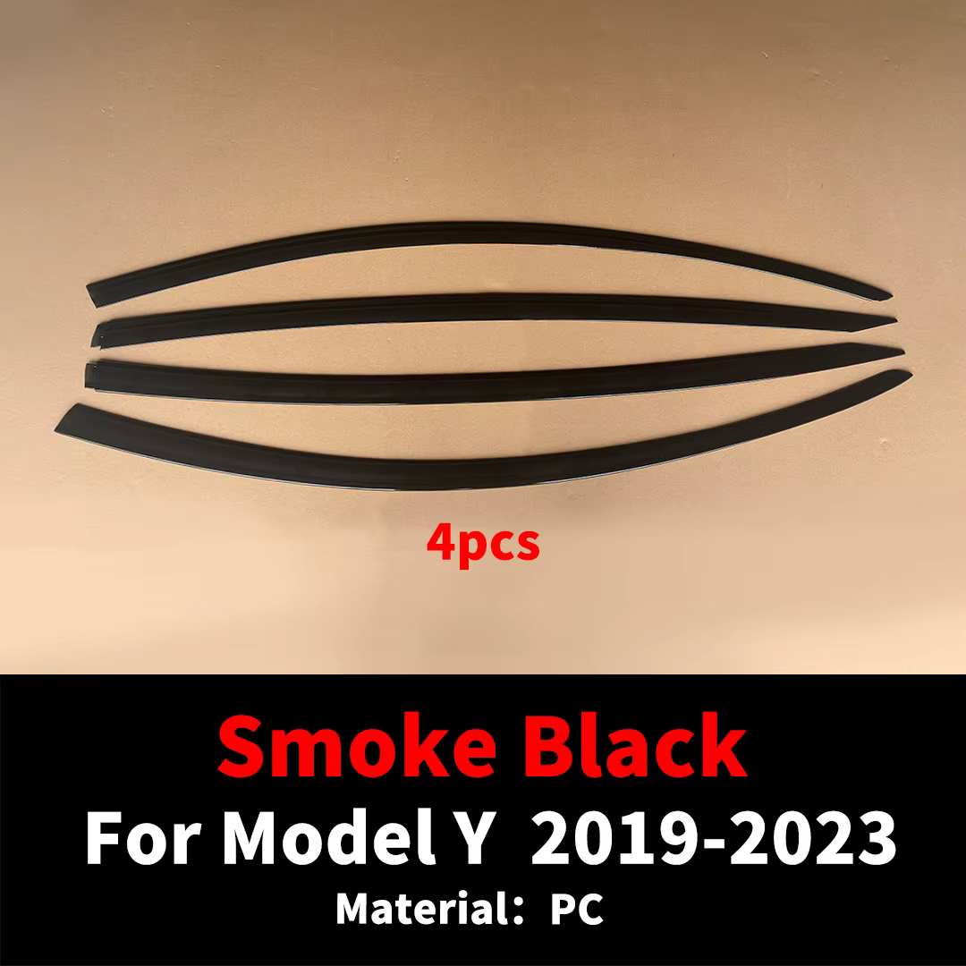 Kit de réglage de style de voiture pour Tesla modèle Y 2019 – 2023, 4 pièces, visières de fenêtre, d