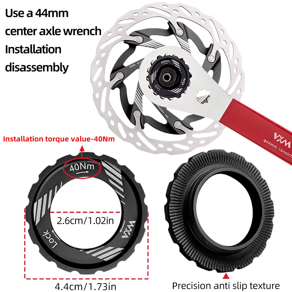 VXM-Plaquettes de rotor de frein à disque de verrouillage central pour vélo de route CNC, alliage d'