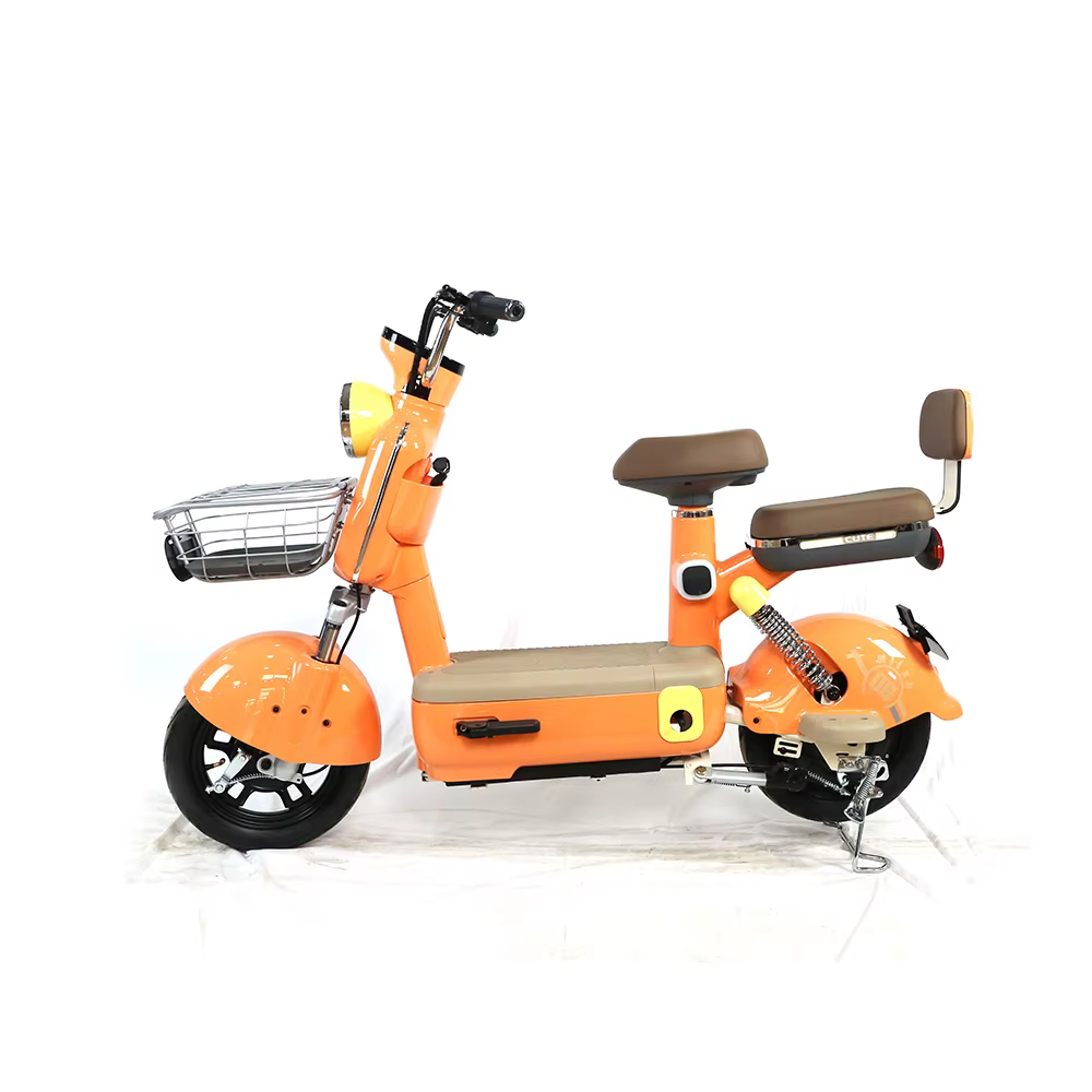 Trottinette électrique urbaine populaire 400W 48V avec cadre à surface brillante, écran LCD, frein à