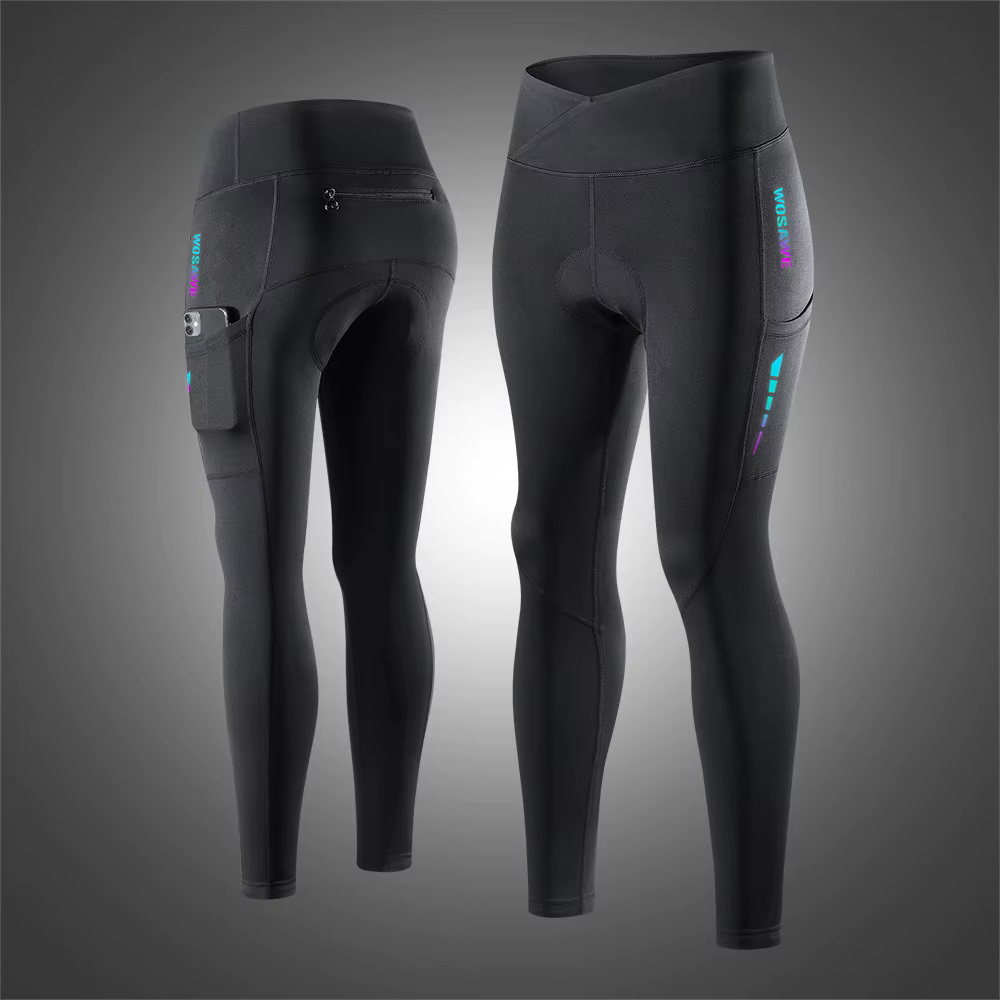 WOSAWE femmes pantalons de cyclisme coupe-vent rembourré pantalons longs hiver vtt vélo collants pan
