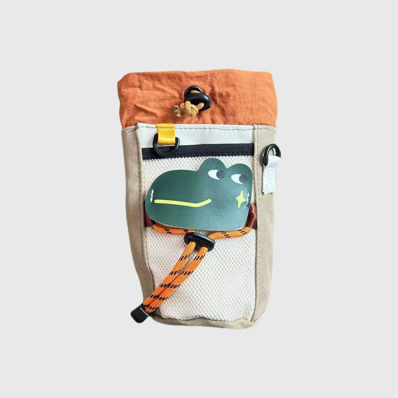 Nouveau sac avant de vélo style camping, porte-bouteille portable, pochette de rangement multifoncti