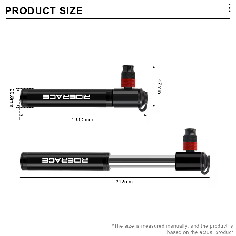 RIDERACE vélo CO2 pompe Mini Portable main pneu Tube gonfleur en alliage d'aluminium vélo Air choc p