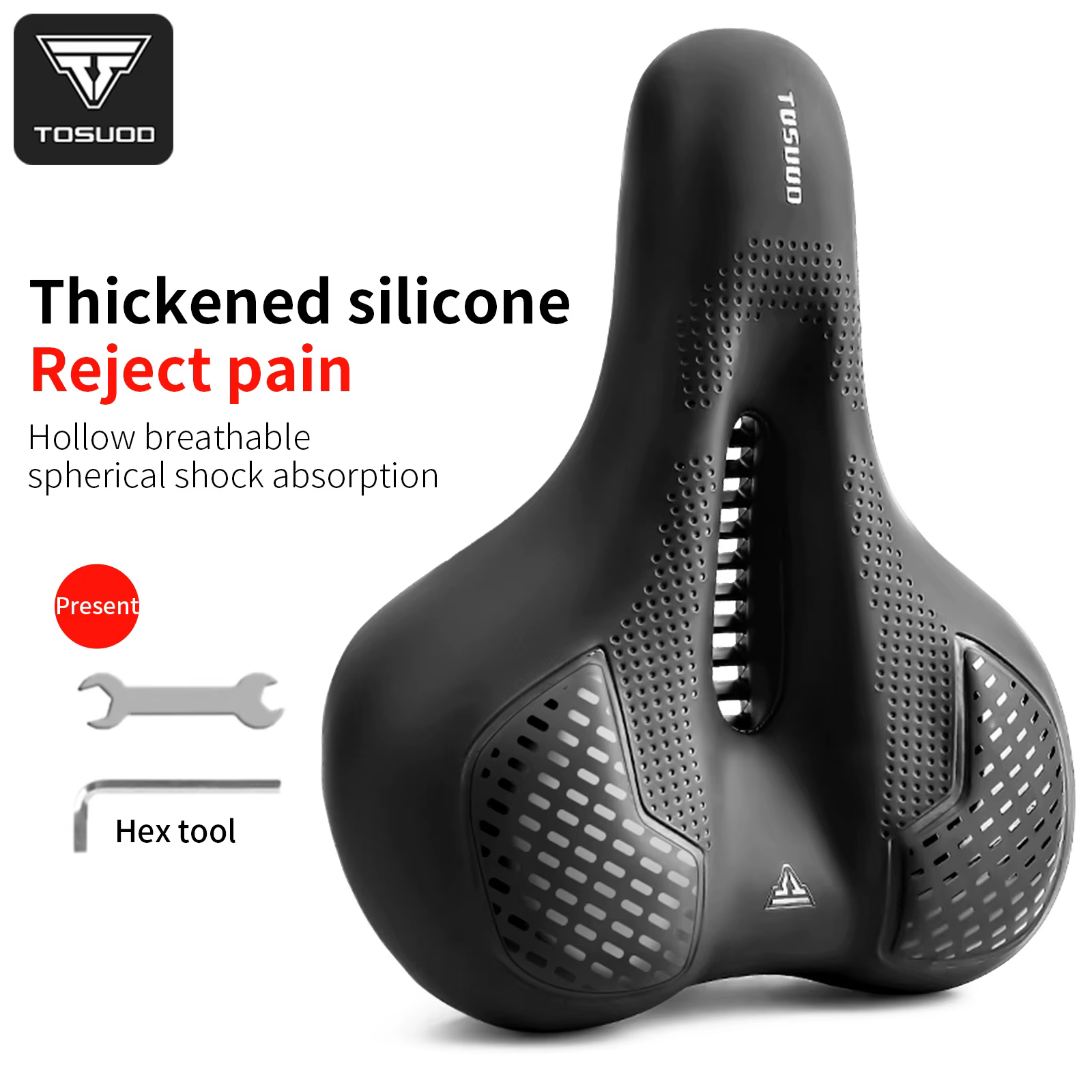 TOSUOD selle de vélo confortable doux haute densité éponge coussin de siège de vélo Double couche ab