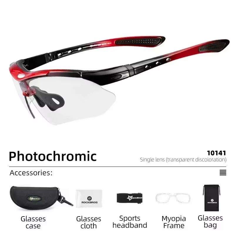 ROCKBROS-Lunettes de soleil photochromiques pour homme, accessoire de protection pour vélo de route,
