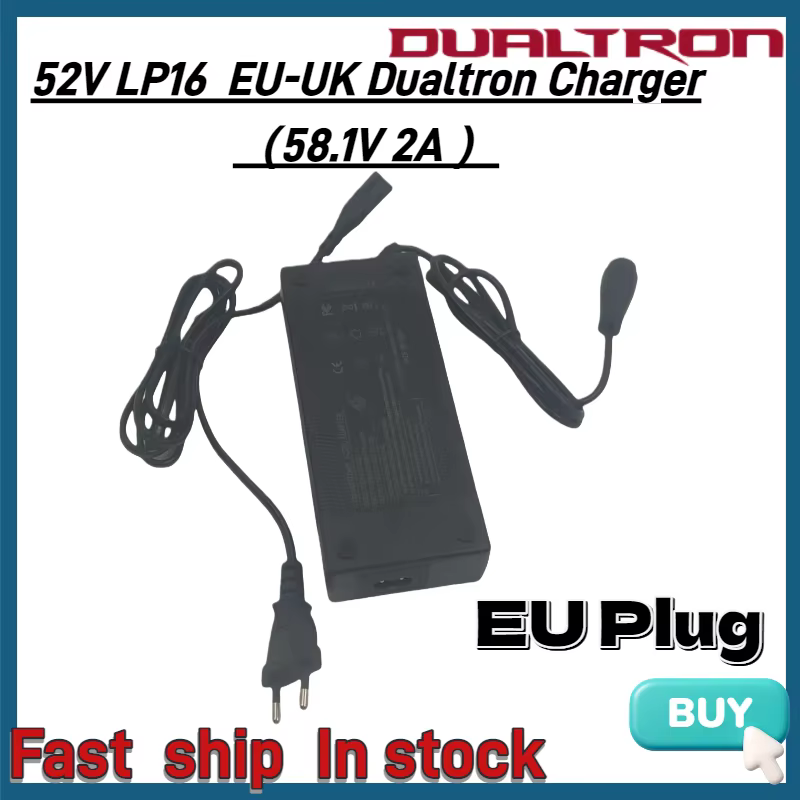 Chargeur LP16 52V d'origine pour DUALTRON, nouvelle prise 58.1V 2A, chargeur EU pour trottinette Dua