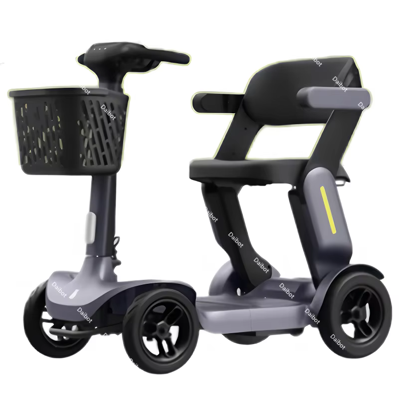 Scooter électrique intelligent pré-assemblé pliable à 4 roues pour adultes âgés handicapés avec déte
